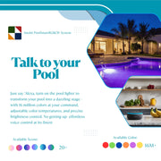 Smart Pool Light Fixture  6 " for In-ground Pool 50 ft Cord