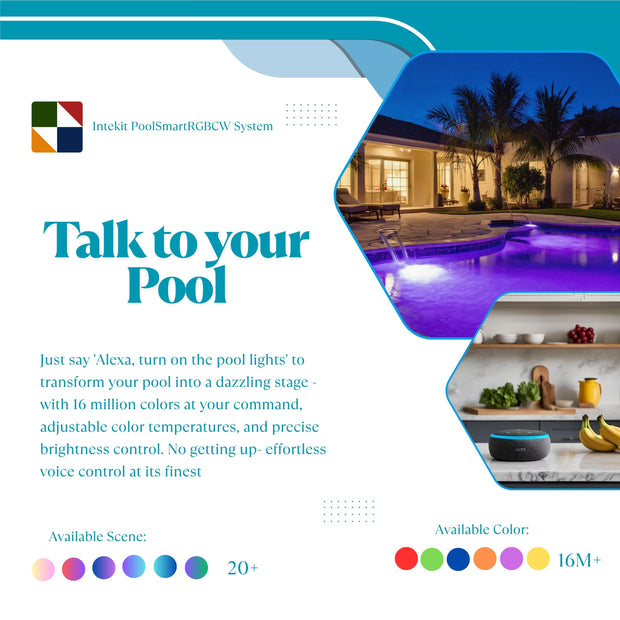 Smart Pool Light Fixture  6 " for In-ground Pool 50 ft Cord
