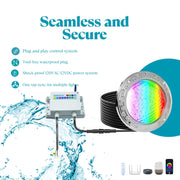 Smart Pool Light Fixture  6 " for In-ground Pool 50 ft Cord